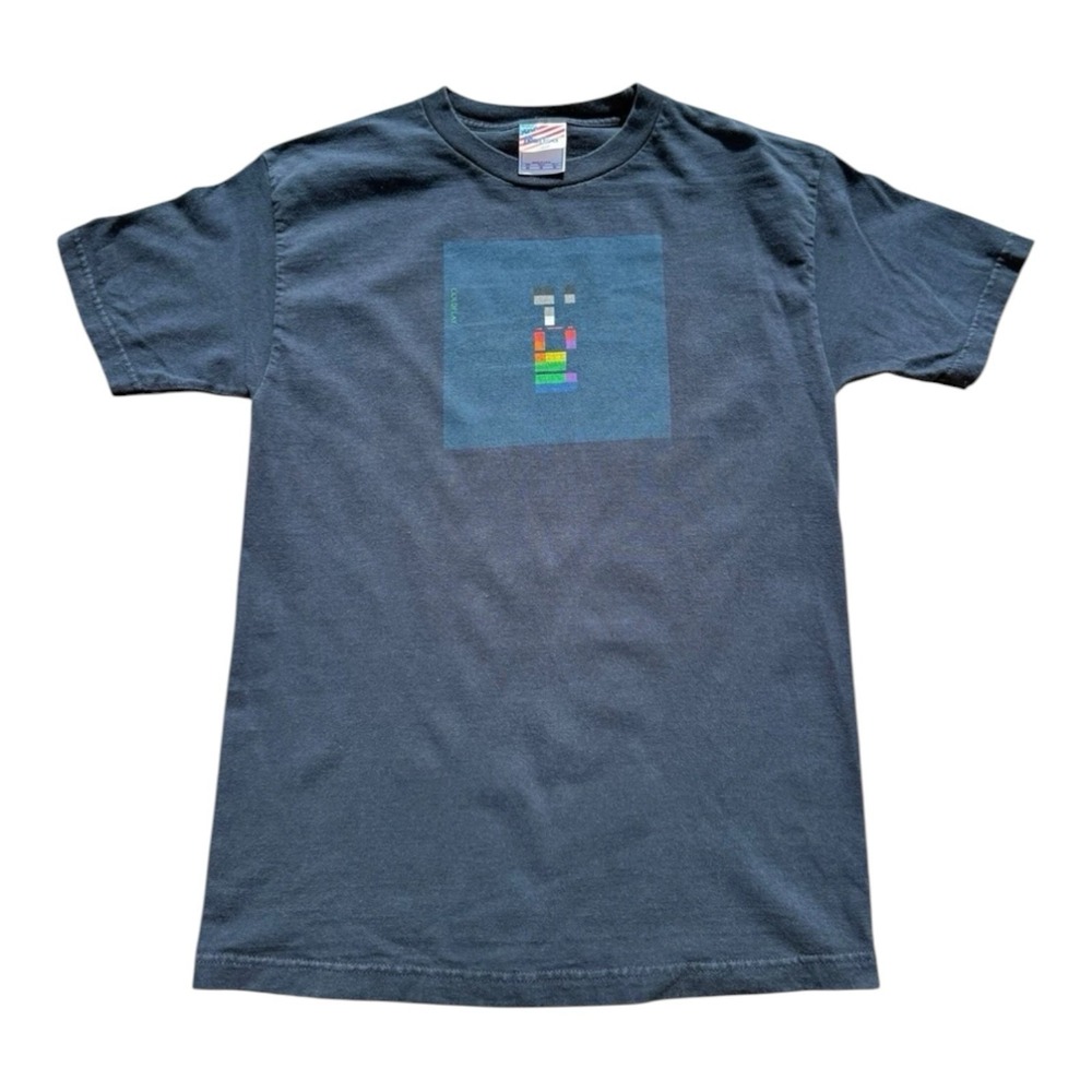 Coldplay Pixel Graphic Band T Shirt Murina Made USA Navy Medium